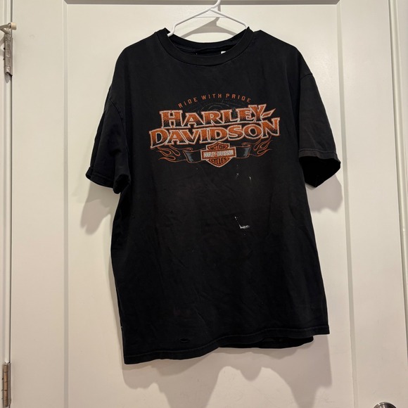 Harley-Davidson Other - Harley Davidson Mens T-Shirt Black Bud's Evansville Eagle Graphic XL Distressed